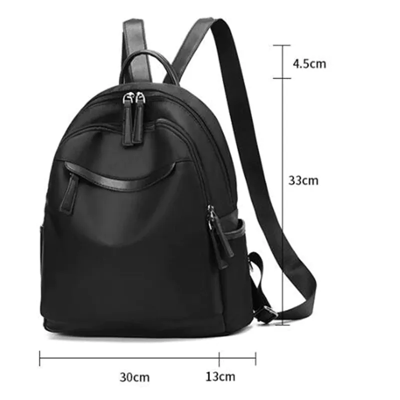 Trendy Casual Oxford Cloth Backpack for Women / Female Simple Small Zipper Solid Daypack