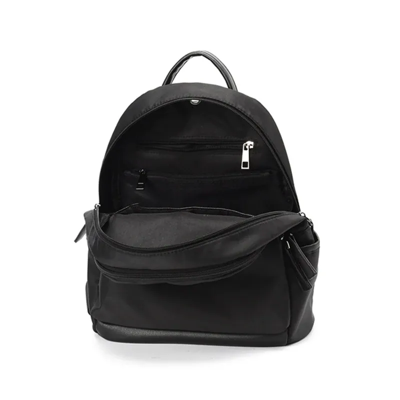 Trendy Casual Oxford Cloth Backpack for Women / Female Simple Small Zipper Solid Daypack