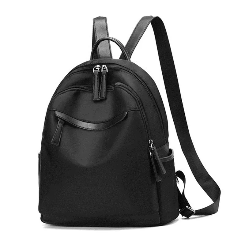 Trendy Casual Oxford Cloth Backpack for Women / Female Simple Small Zipper Solid Daypack