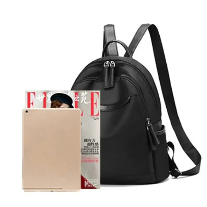 Trendy Casual Oxford Cloth Backpack for Women / Female Simple Small Zipper Solid Daypack