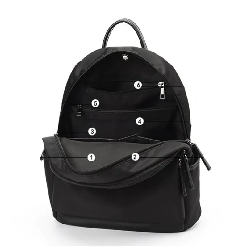Trendy Casual Oxford Cloth Backpack for Women / Female Simple Small Zipper Solid Daypack