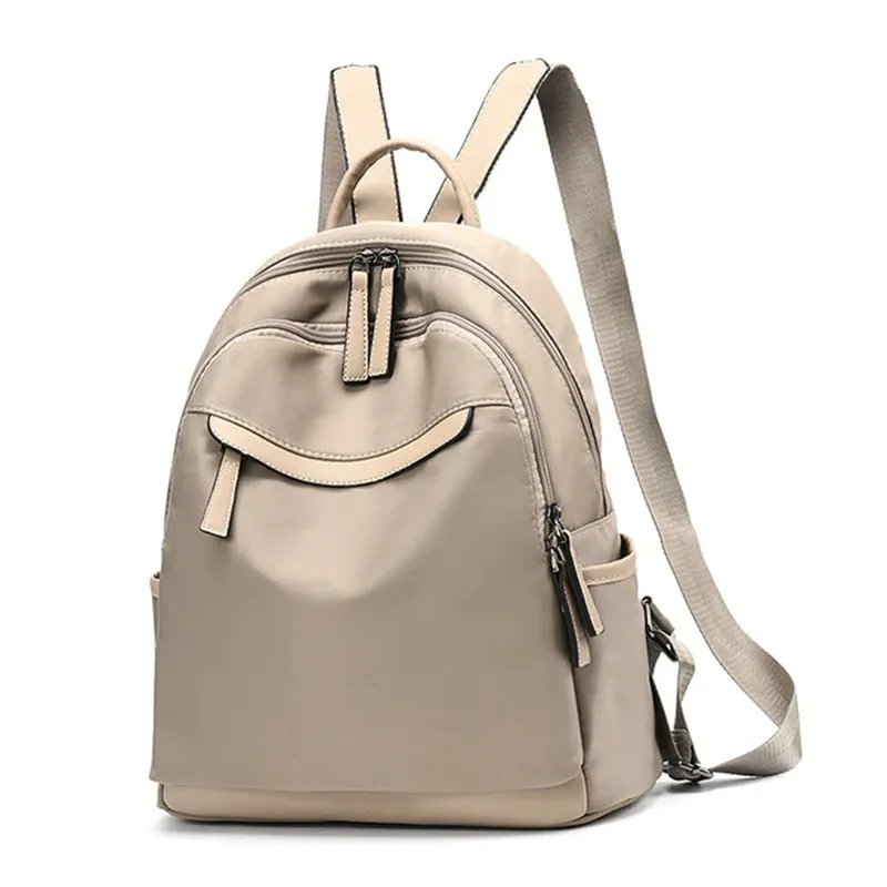 Trendy Casual Oxford Cloth Backpack for Women / Female Simple Small Zipper Solid Daypack