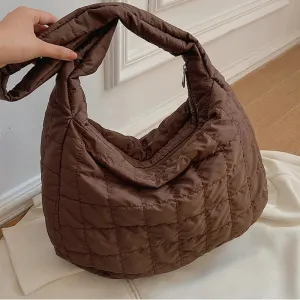Winter Space Cotton Shoulder Bag Female Large Capacity Dumpling Bag Fashion Padded Crossbody Bag Luxury Ladies Down Tote Bag sac