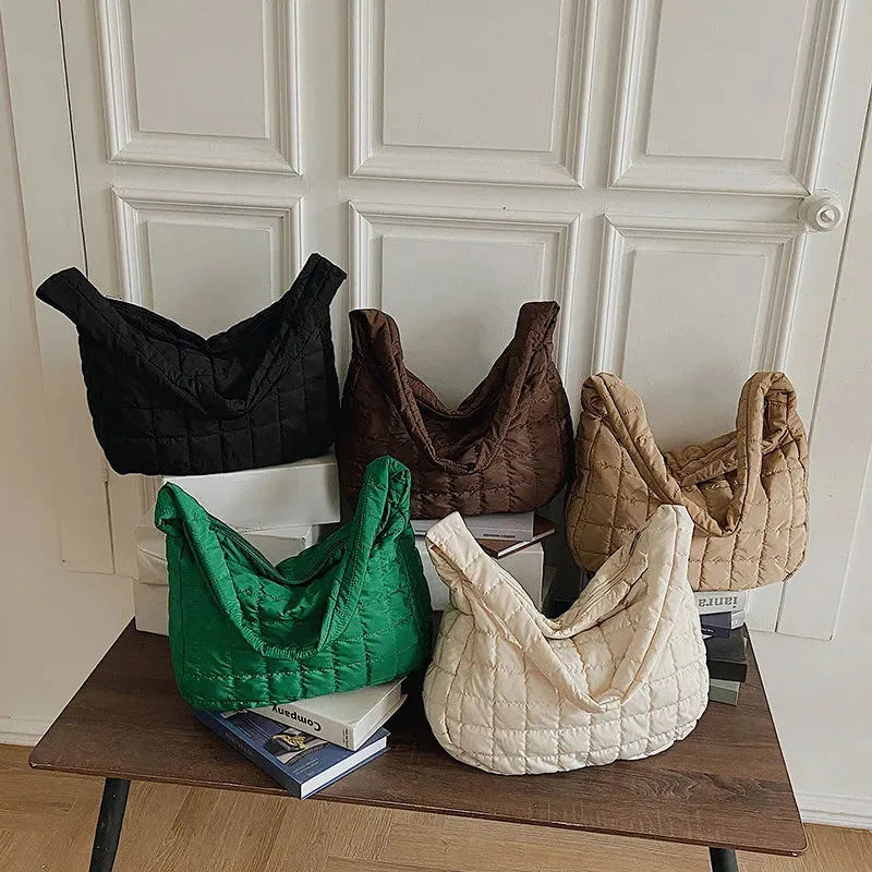 Winter Space Cotton Shoulder Bag Female Large Capacity Dumpling Bag Fashion Padded Crossbody Bag Luxury Ladies Down Tote Bag sac
