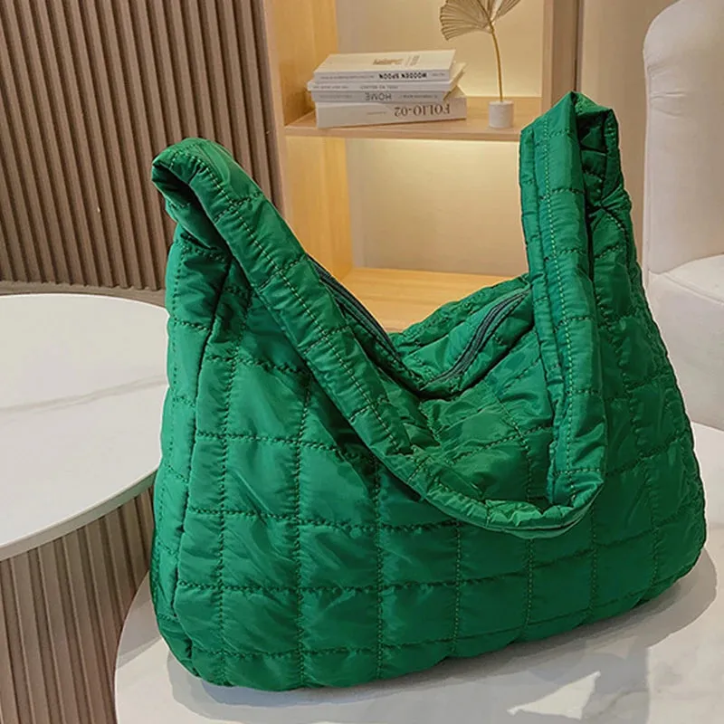 Winter Space Cotton Shoulder Bag Female Large Capacity Dumpling Bag Fashion Padded Crossbody Bag Luxury Ladies Down Tote Bag sac