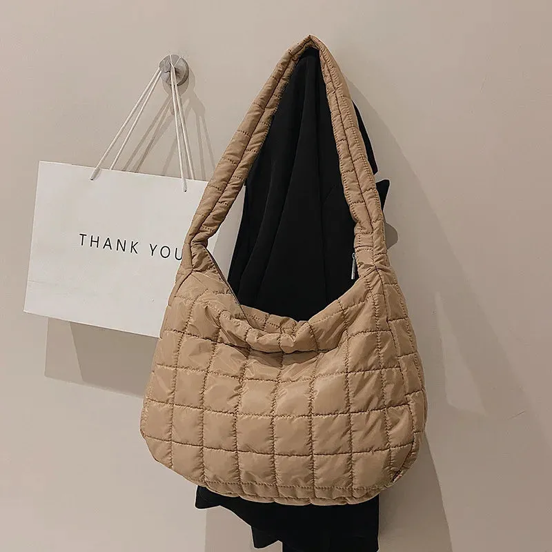 Winter Space Cotton Shoulder Bag Female Large Capacity Dumpling Bag Fashion Padded Crossbody Bag Luxury Ladies Down Tote Bag sac