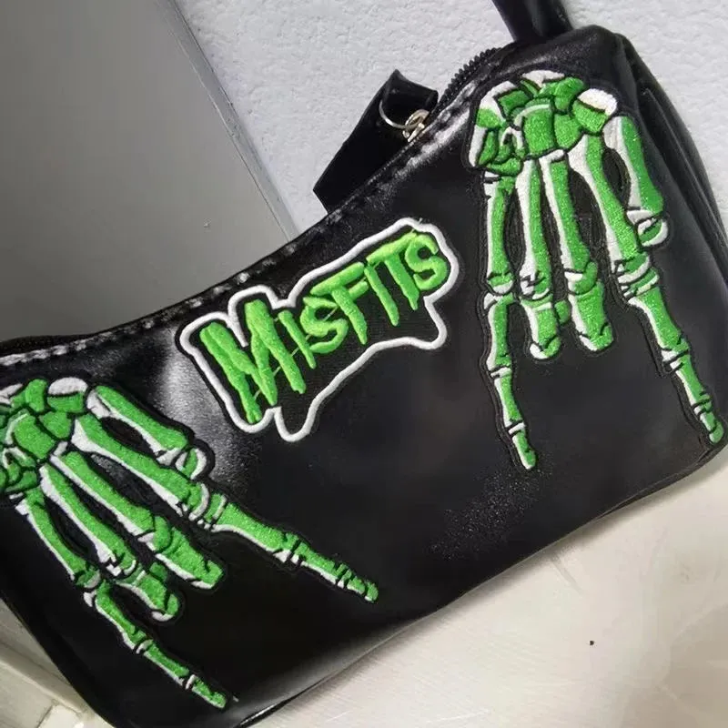 Y2K Gothic Women Letter Skull Hip-Hop Bag Street Trendy Tote Bag